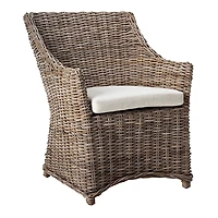 Vienna Woven Rattan and Mango Wood Accent Chair
