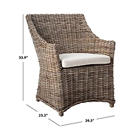 Vienna Woven Rattan and Mango Wood Accent Chair
