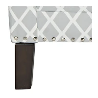 Gray and White Diamond Pattern Club Accent Chair