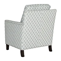 Gray and White Diamond Pattern Club Accent Chair