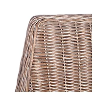 Rattan and Mahogany Accent Chair with Cushion