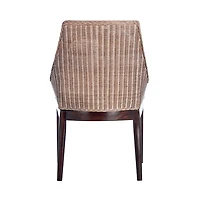 Rattan and Mahogany Accent Chair with Cushion