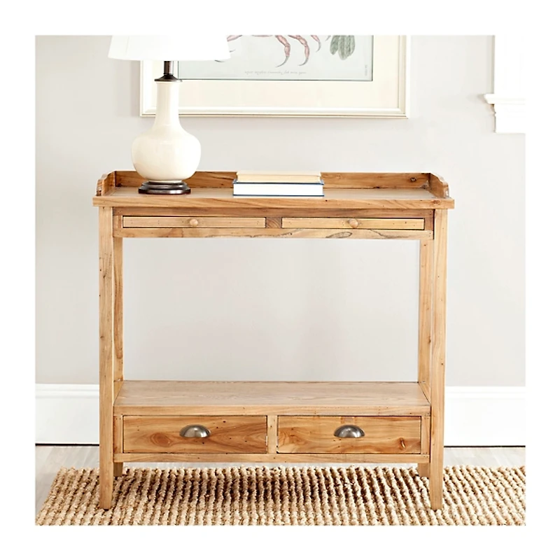 Weathered Oak Finish Console Table