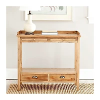 Weathered Oak Finish Console Table