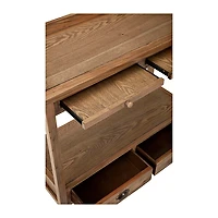 Weathered Oak Finish Console Table