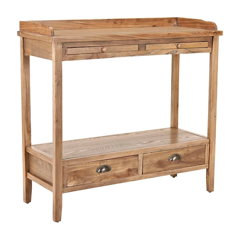 Weathered Oak Finish Console Table