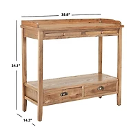 Weathered Oak Finish Console Table