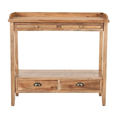 Weathered Oak Finish Console Table