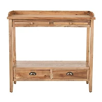 Weathered Oak Finish Console Table