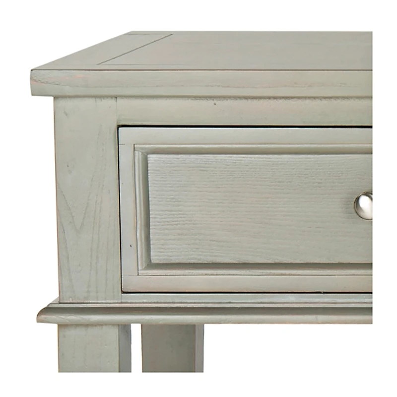 Ash Gray Pine Wood 3-Drawer Console Table