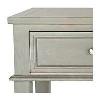 Ash Gray Pine Wood 3-Drawer Console Table