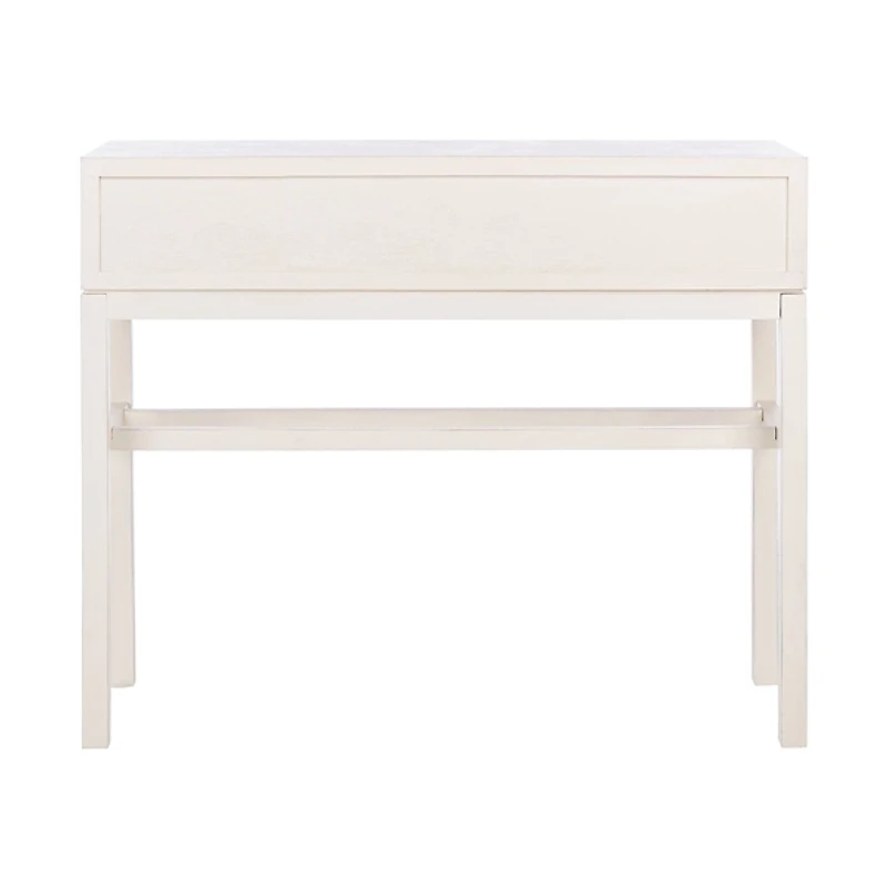 White and Brown Herringbone Console Table