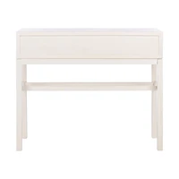 White and Brown Herringbone Console Table