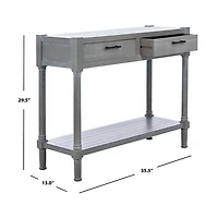 Dove Gray Turned Leg Rustic Console Table