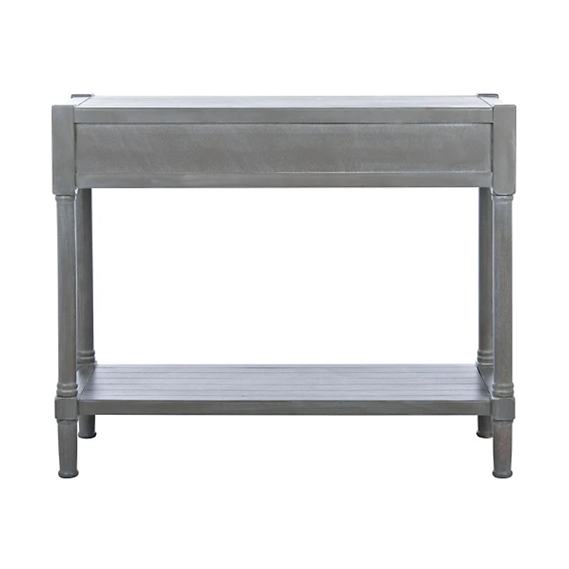Dove Gray Turned Leg Rustic Console Table