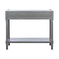 Dove Gray Turned Leg Rustic Console Table