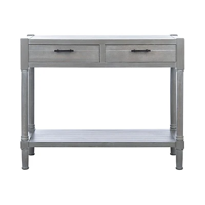 Dove Gray Turned Leg Rustic Console Table