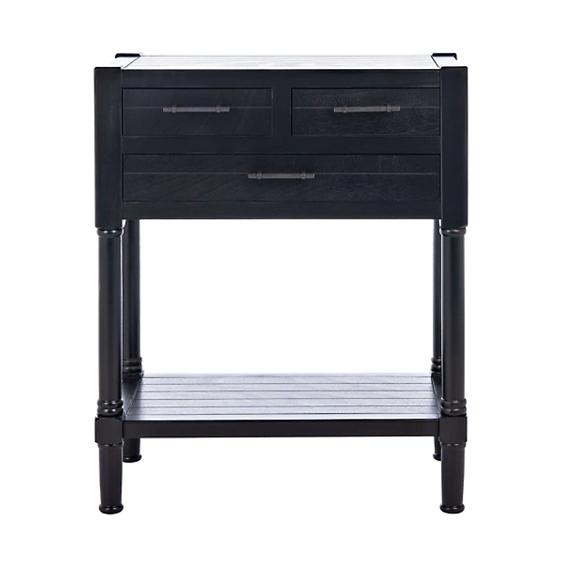 Wilbert 3-Drawer Black Console Table