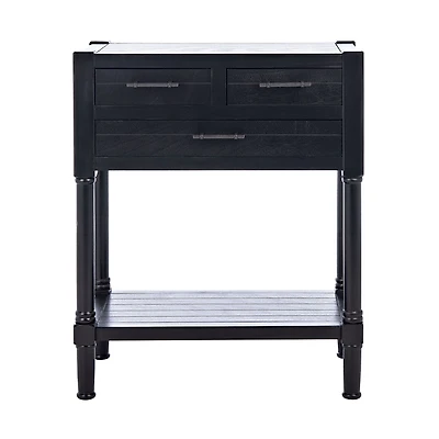 Wilbert 3-Drawer Black Console Table
