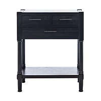 Wilbert 3-Drawer Black Console Table