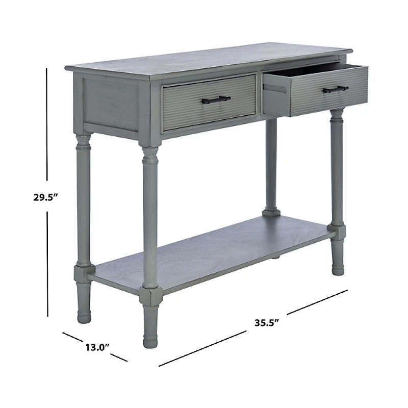 Distressed Gray Ronan 2-Drawer Console Table