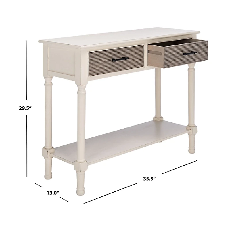 Distressed Natural Ronan 2-Drawer Console Table