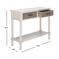 Distressed Natural Ronan 2-Drawer Console Table