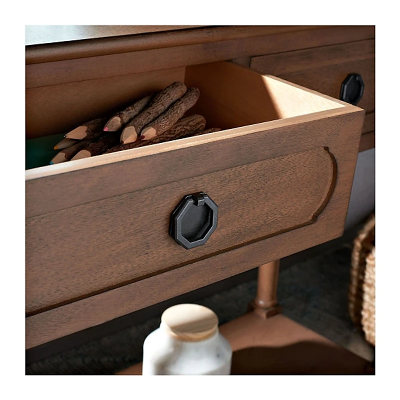 Modern Brown Carved Accent Console Table