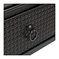 Irma Black Textured Drawers Console Table