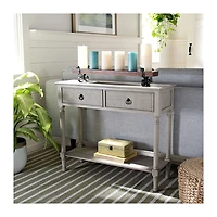 Natural Textured 2-Drawer Console Table