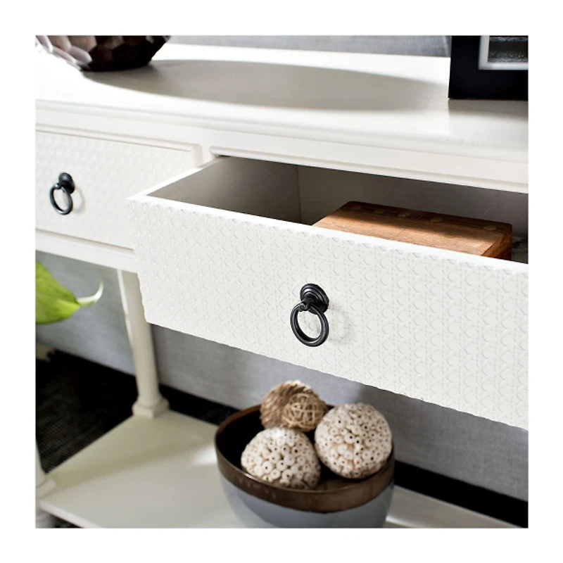 Irma White Textured Drawers Console Table