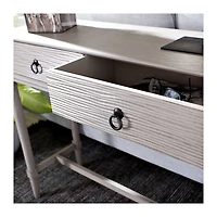 Rivera White Carved Rustic Console Table