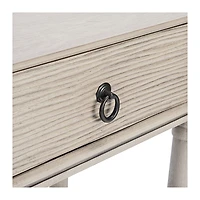 Rivera White Carved Rustic Console Table