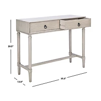 Rivera White Carved Rustic Console Table