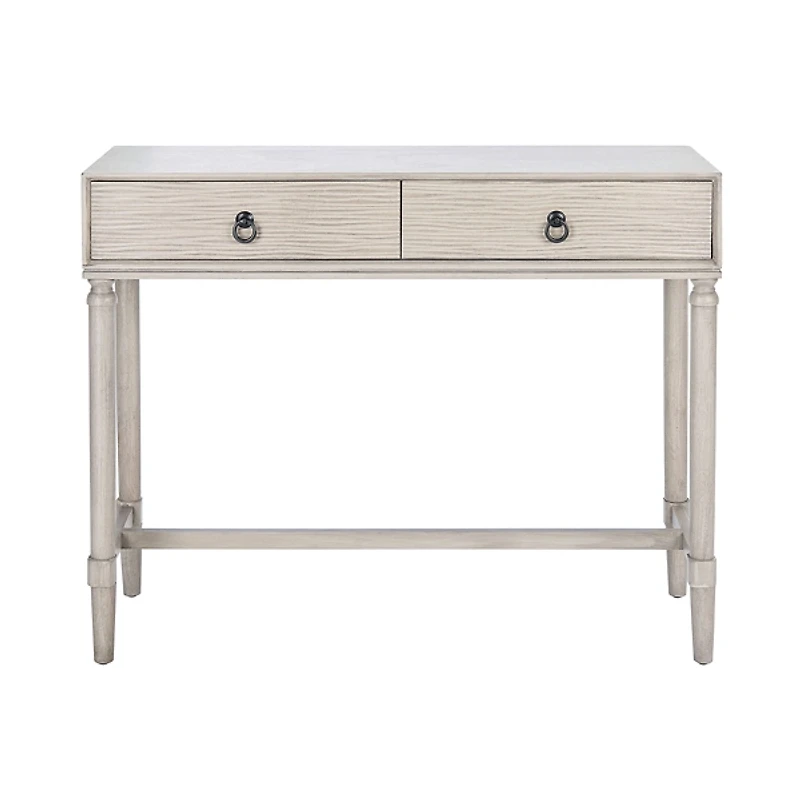 Rivera White Carved Rustic Console Table