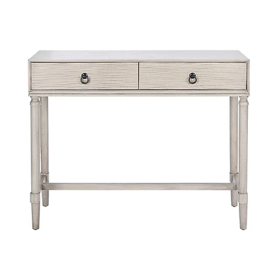 Rivera White Carved Rustic Console Table