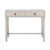 Rivera White Carved Rustic Console Table