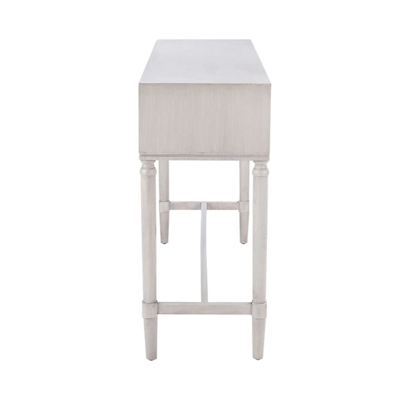 Rivera White Carved Rustic Quad Console Table