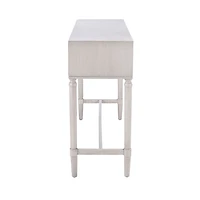 Rivera White Carved Rustic Quad Console Table