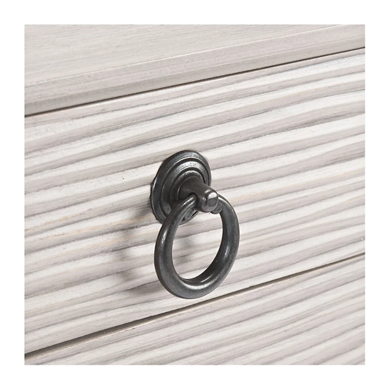 Rivera White Carved Rustic Quad Console Table