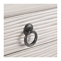 Rivera White Carved Rustic Quad Console Table