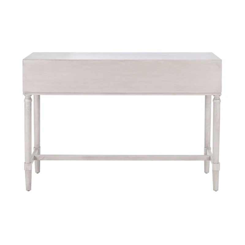Rivera White Carved Rustic Quad Console Table