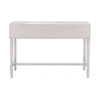 Rivera White Carved Rustic Quad Console Table