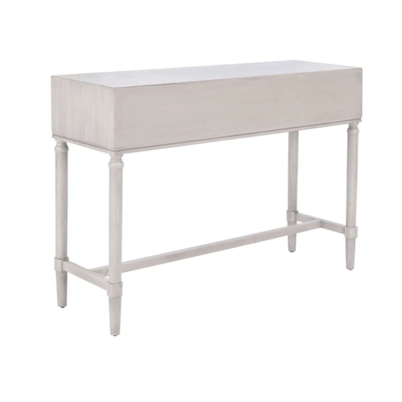 Rivera White Carved Rustic Quad Console Table
