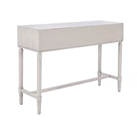 Rivera White Carved Rustic Quad Console Table