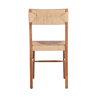 Solid Oak and Rattan Dining Chairs, Set of 2