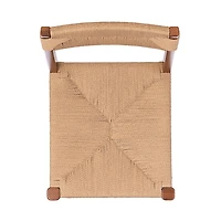 Solid Oak and Rattan Dining Chairs, Set of 2