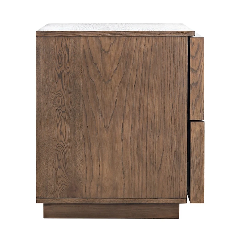 Natural Wood 2-Drawer Nightstand