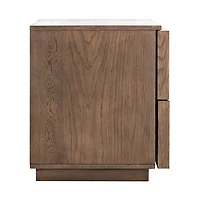 Natural Wood 2-Drawer Nightstand
