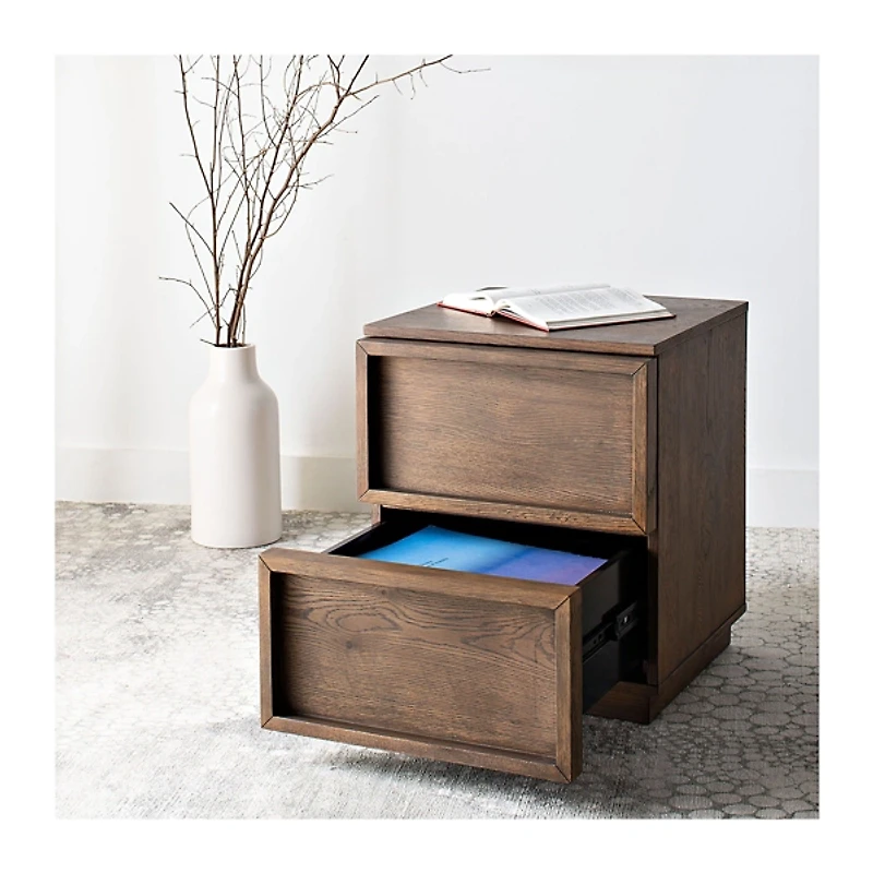 Natural Wood 2-Drawer Nightstand